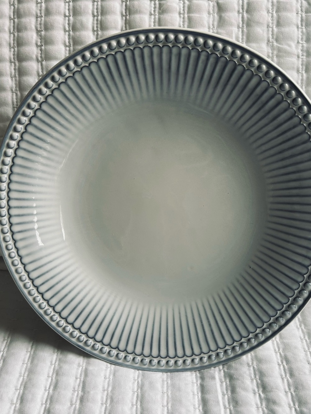 Lenox Butler’s Pantry Set of 8 New Dinner Plates with Blue/Grey accent on rim